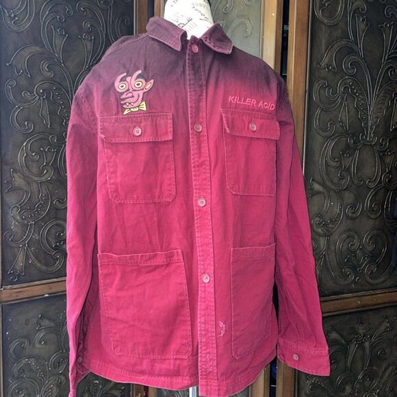 Killler Acid Maroon Button Up Vintage Shirt HTF Men's Size S‎ 100% Cotton - Picture 2 of 7